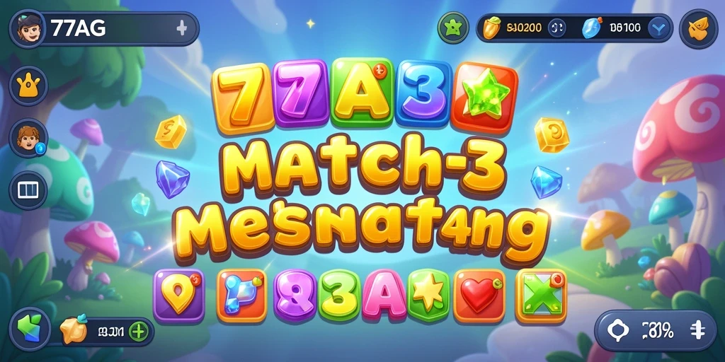 Tampilan gameplay seru dari 77AG dengan tantangan Match-3.