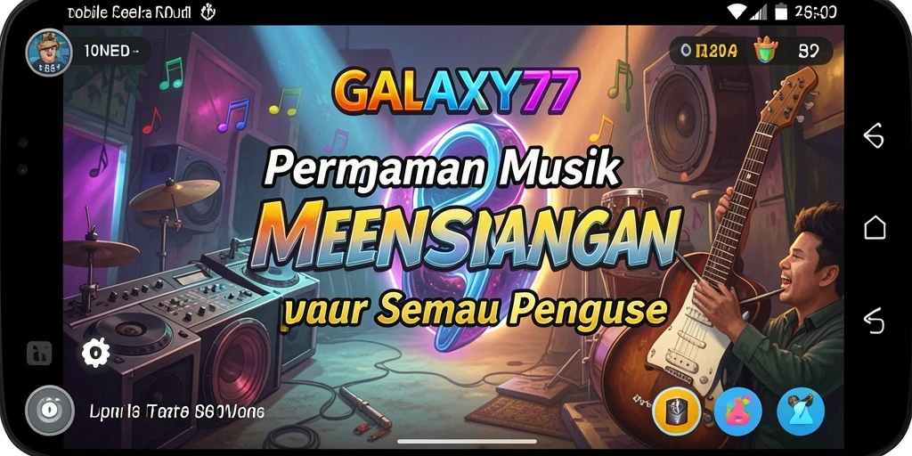 Tampilan gameplay seru dari game musik GALAXY77 yang penuh warna.