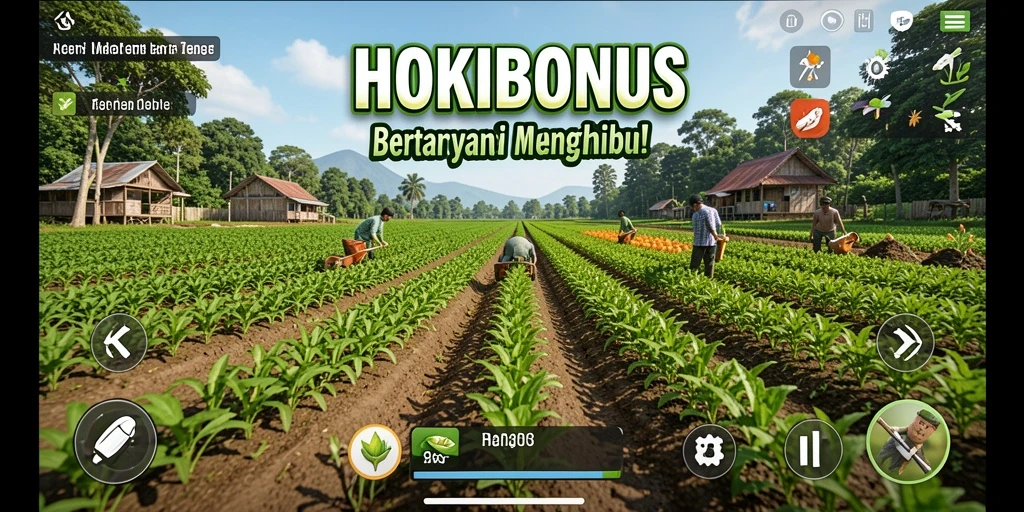 Tampilan menarik dari gameplay HOKIBONUS yang menampilkan aktivitas bertani.
