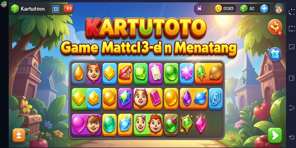 Gameplay KARTUTOTO dengan elemen yang dicocokkan dalam seru.