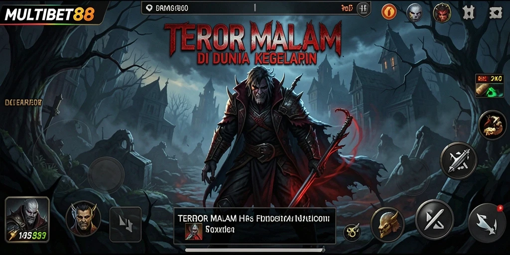 Tampilan gameplay seram dari MULTIBET88 dengan makhluk misterius.